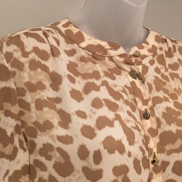 Banana Republic Tan Leopard Print Blouse - Picture 2 of 5